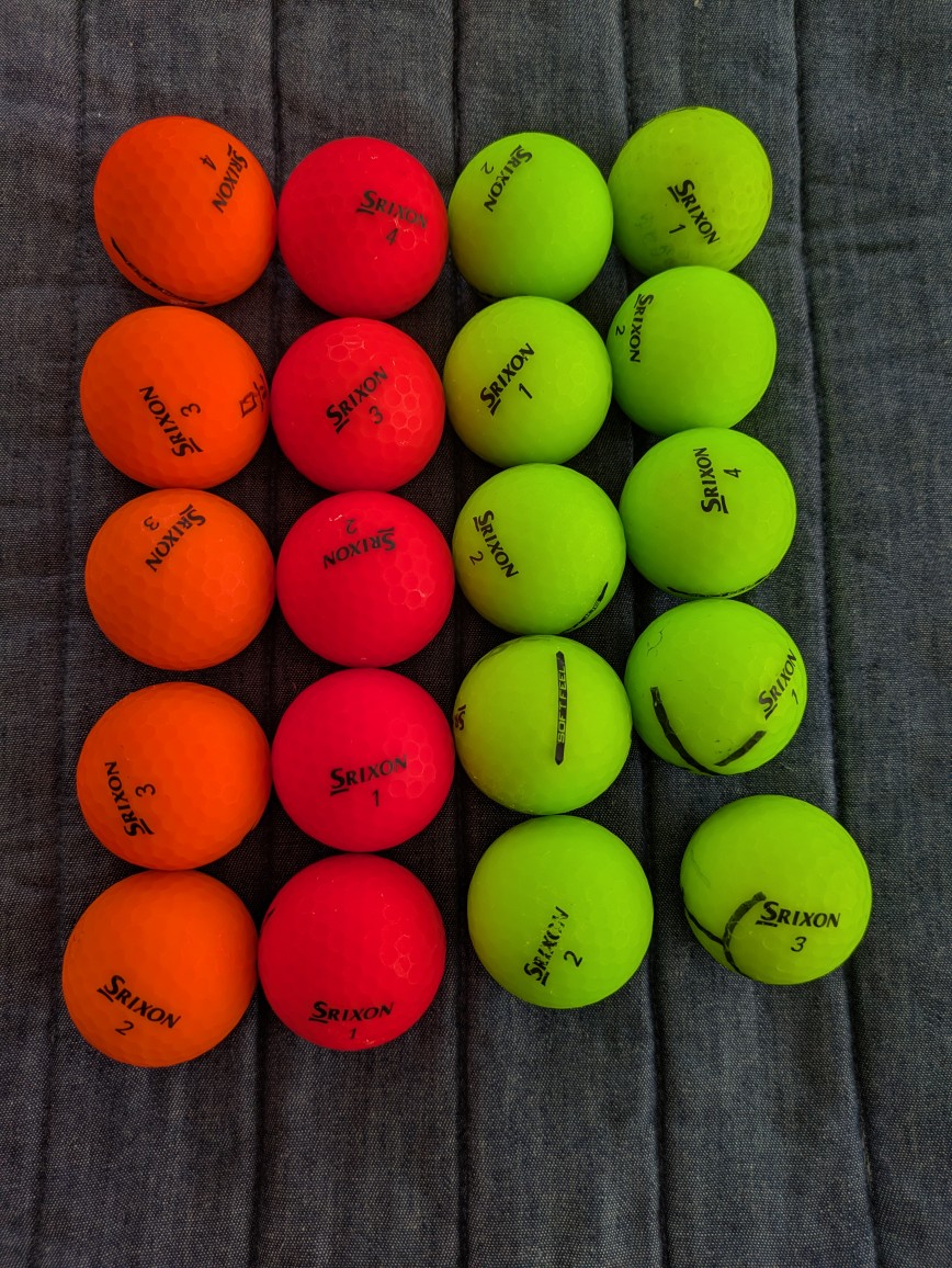 【Ｂ品】SRIXON（カラーMIX）ロストボール販売【20個】。